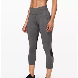 Lululemon Grey and Black Cropped Leggings
